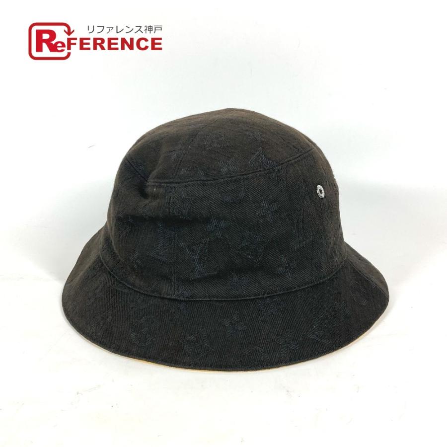 LOUIS VUITTON ルイヴィトン M76209 シャポー・モノグラムデニム ハット帽 帽子 バケットハット ボブハット ハット ブラック メンズ【中古】 | LOUIS VUITTON