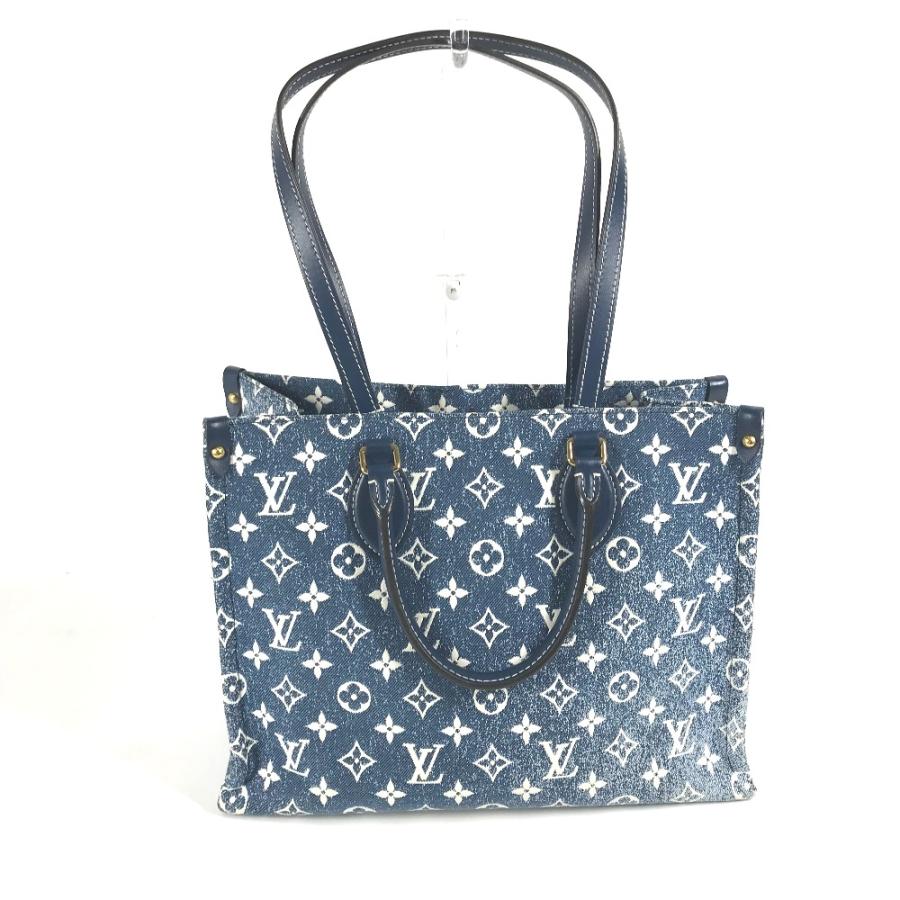 美品 LOUIS VUITTON ルイヴィトン M59608  オンザゴー MM 2WAYバッグ カバン トートバッグ モノグラムデニム ショルダーバッグ【中古】 | LOUIS VUITTON | 01