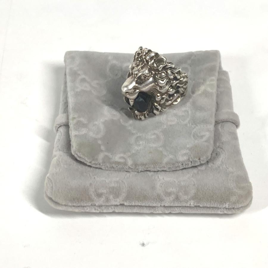 GUCCI グッチ  ライオン ストーン付き アクセサリー らいおん アニマル リング・指輪 シルバー メンズ【中古】 | GUCCI | 08