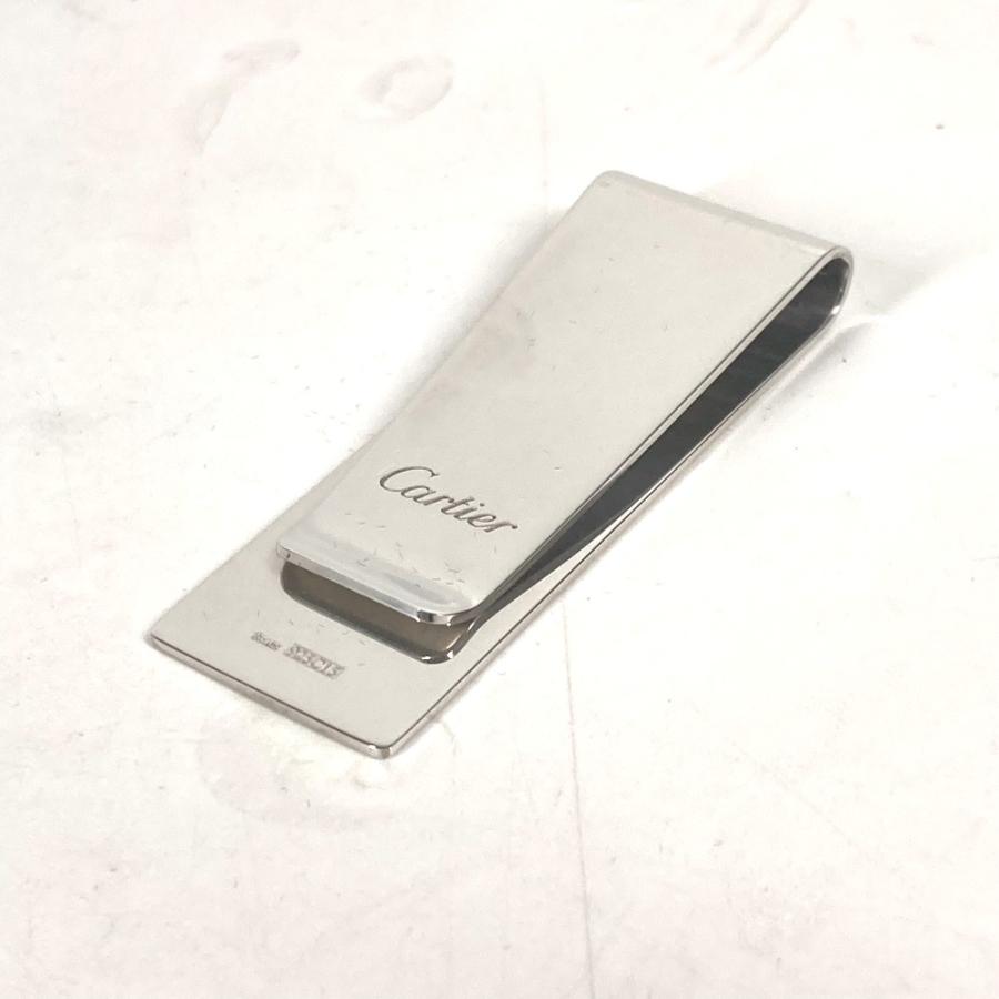 美品 CARTIER カルティエ ロゴ 札ばさみ 財布 マネークリップ シルバー メンズ【中古】 | Cartier | 01