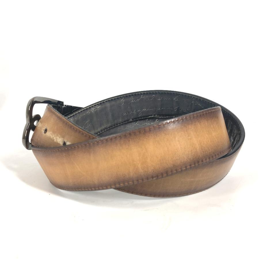 Berluti ベルルッティ カリグラフィ ロゴ アクセサリー リバーシブル ベルト ベージュ メンズ【中古】 |  | 01