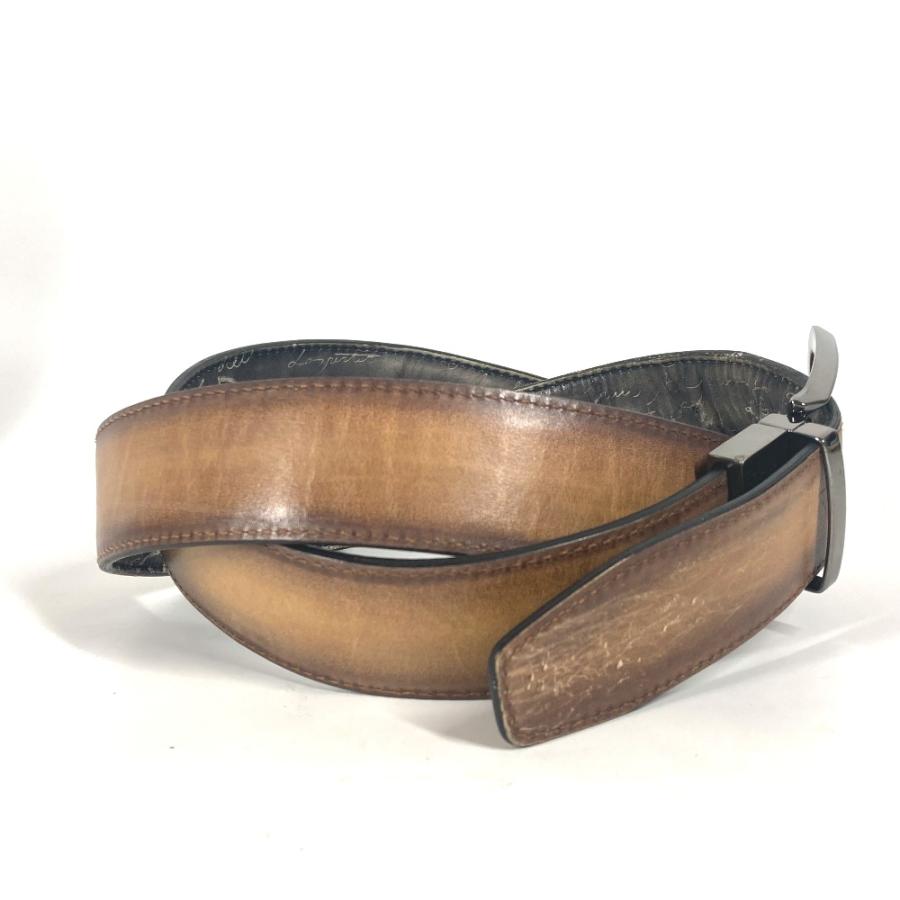 Berluti ベルルッティ カリグラフィ ロゴ アクセサリー リバーシブル ベルト ベージュ メンズ【中古】 |  | 03