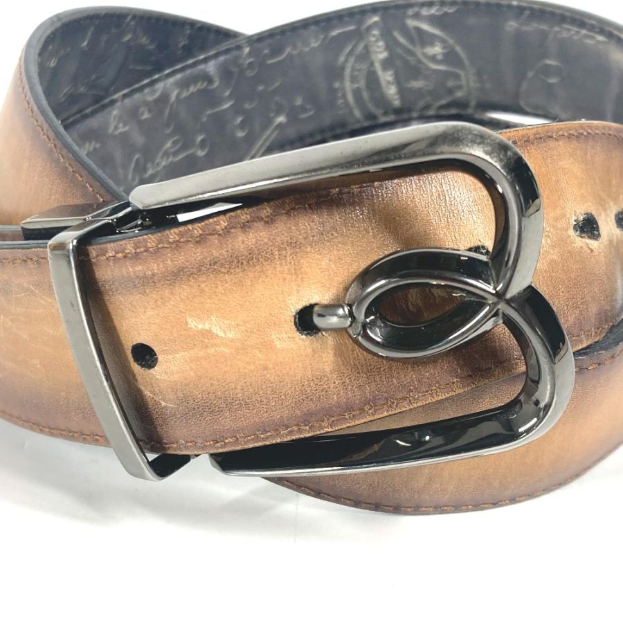 Berluti ベルルッティ カリグラフィ ロゴ アクセサリー リバーシブル ベルト ベージュ メンズ【中古】 |  | 04