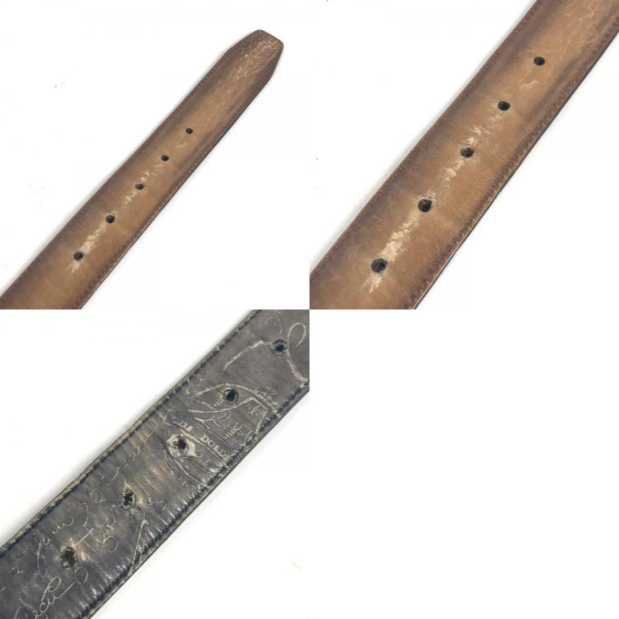 Berluti ベルルッティ カリグラフィ ロゴ アクセサリー リバーシブル ベルト ベージュ メンズ【中古】 |  | 09