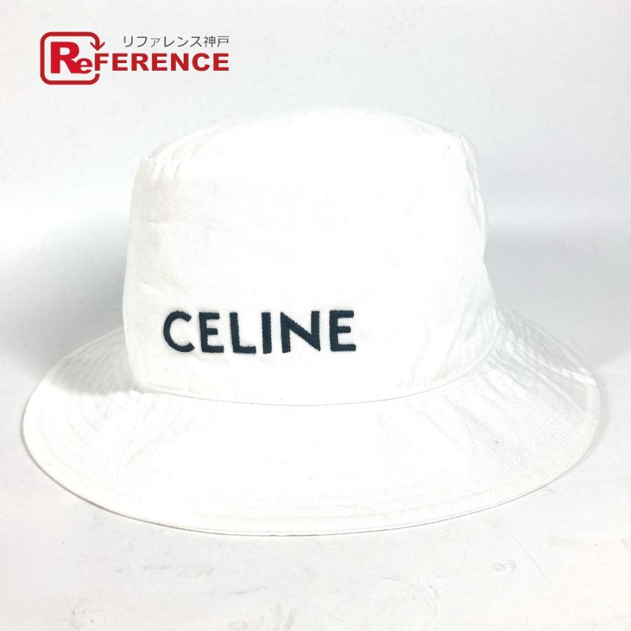 CELINE セリーヌ 2AUO4968P ロゴ ハット帽 帽子 バケットハット ボブハット バイカラー ハット ホワイト ユニセックス【中古】 | CELINE