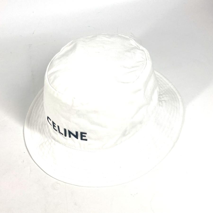CELINE セリーヌ 2AUO4968P ロゴ ハット帽 帽子 バケットハット ボブハット バイカラー ハット ホワイト ユニセックス【中古】 | CELINE | 05