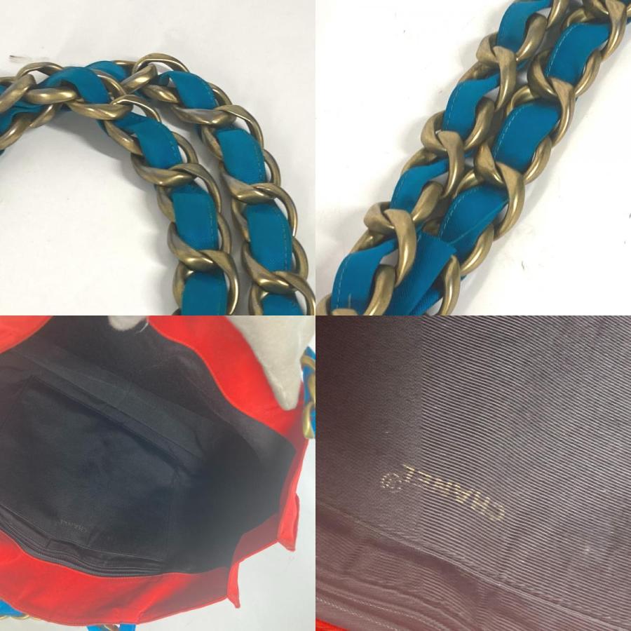 CHANEL シャネル ビッグココ CC ココマーク チェーンバッグ トートバッグ カバン バイカラー ショルダーバッグ レッド レディース【中古】 | CHANEL | 08