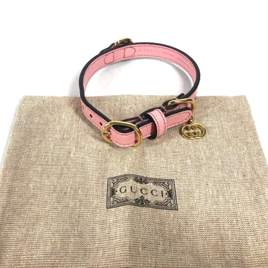 未使用 GUCCI グッチ 692946 エクストラスモール ペット カラー ドッグ 犬 わんちゃん ペット アクセサリー 首輪 ピンク 【中古】 | GUCCI | 09