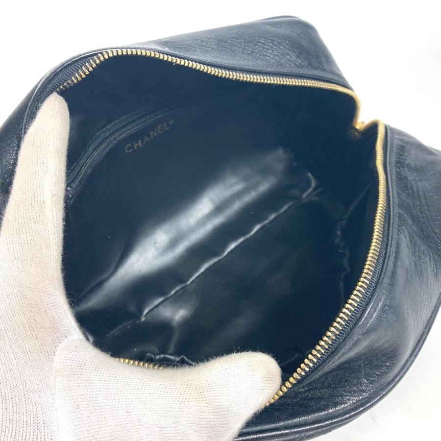 CHANEL シャネル ビコローレ セカンドバッグ カバン メイクポーチ 化粧ポーチ ヴィンテージ ポーチ ブラック レディース【中古】 | CHANEL | 08