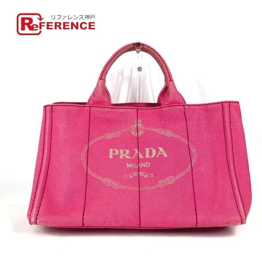 PRADA プラダ カナパ ロゴ  カバン ショルダーバッグ 肩掛け トートバッグ ピンク レディース【中古】 | PRADA