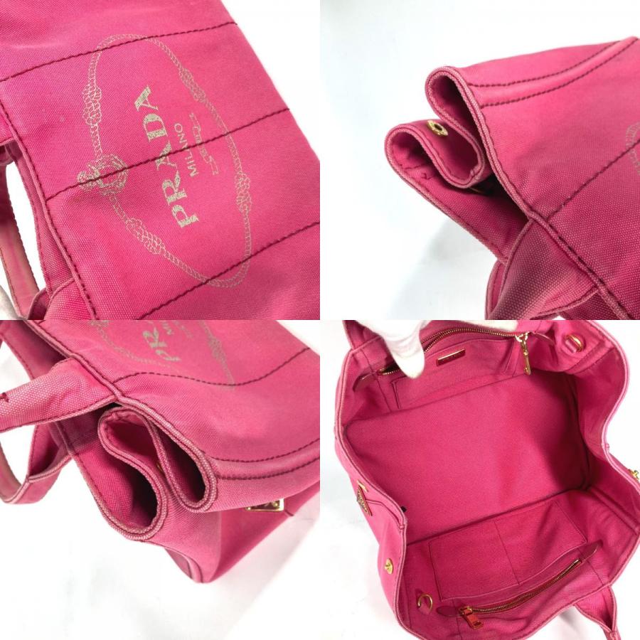 PRADA プラダ カナパ ロゴ  カバン ショルダーバッグ 肩掛け トートバッグ ピンク レディース【中古】 | PRADA | 07
