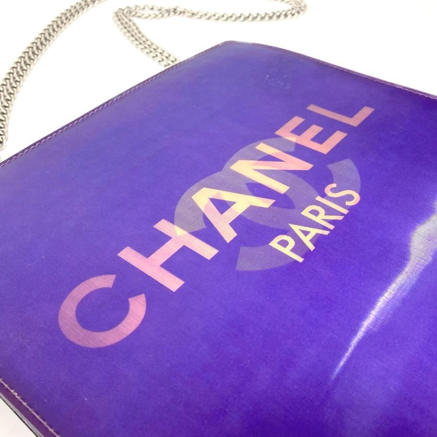CHANEL シャネル CC ココマーク ロゴ カバン チェーンバッグ 肩掛け Wチェーン ホログラム ショルダーバッグ パープル レディース【中古】 | CHANEL | 06