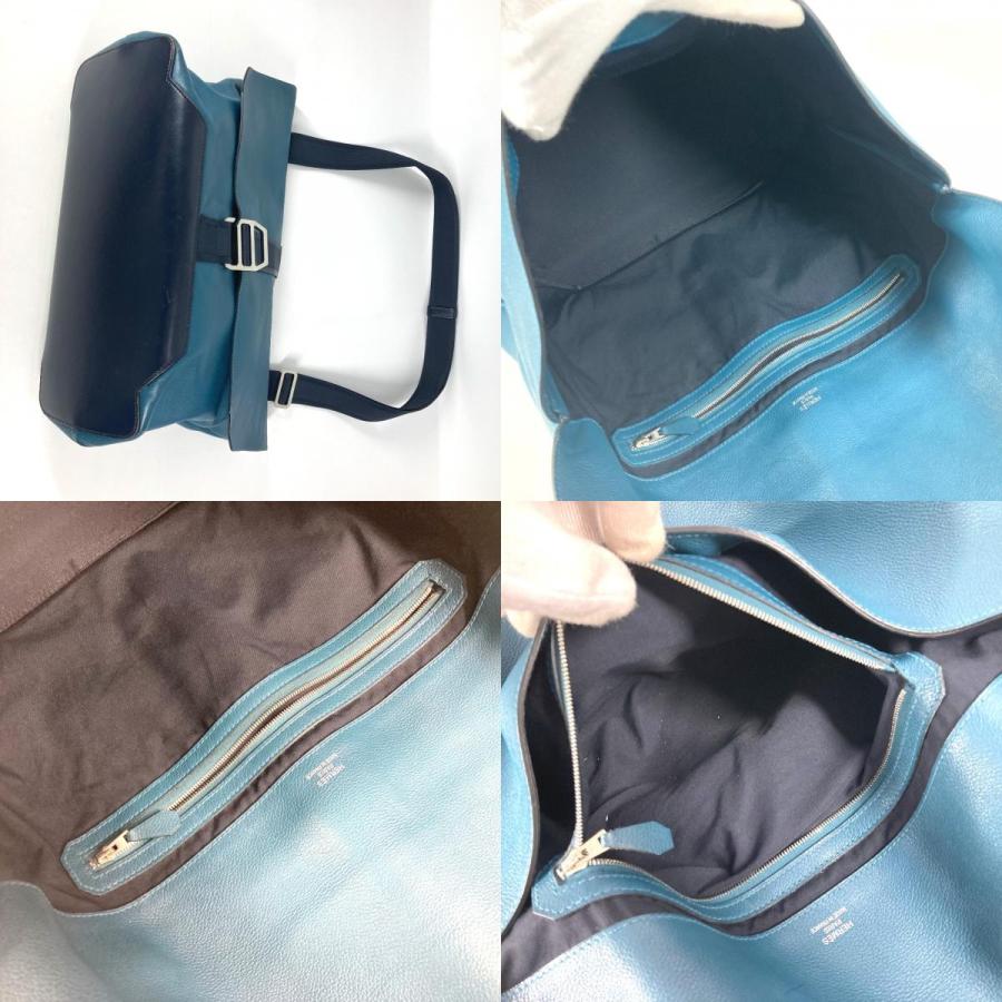 HERMES エルメス シティスライド カバン 斜め掛け メッセンジャーバッグ フラップ ショルダーバッグ ブルー系 ユニセックス【中古】 | HERMES | 08