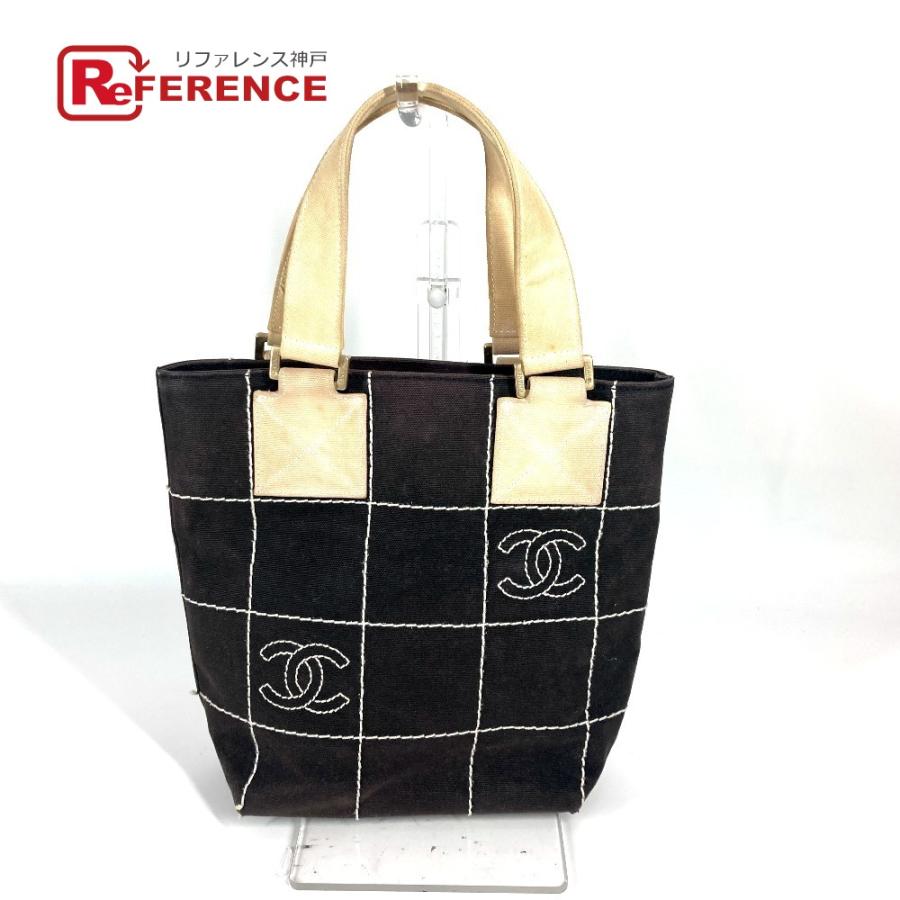 CHANEL シャネル CC ココマーク カバン トートバッグ チョコバー ハンドバッグ ブラック レディース【中古】 | CHANEL