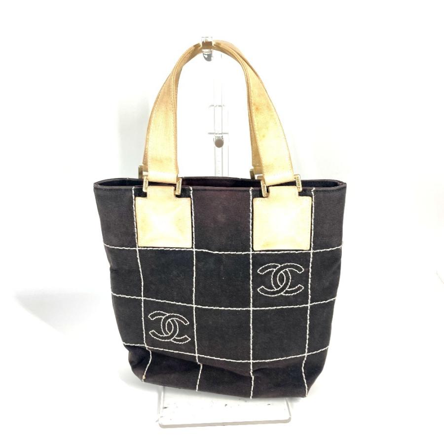 CHANEL シャネル CC ココマーク カバン トートバッグ チョコバー ハンドバッグ ブラック レディース【中古】 | CHANEL | 01
