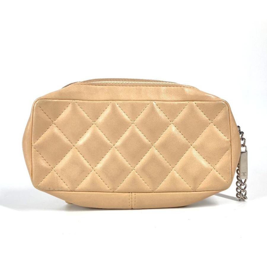 CHANEL シャネル CC ココマーク ロゴ メイクポーチ 化粧ポーチ ペンケース  カンボンライン ポーチ ベージュ レディース【中古】 | CHANEL | 01