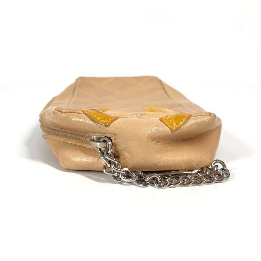 CHANEL シャネル CC ココマーク ロゴ メイクポーチ 化粧ポーチ ペンケース  カンボンライン ポーチ ベージュ レディース【中古】 | CHANEL | 02