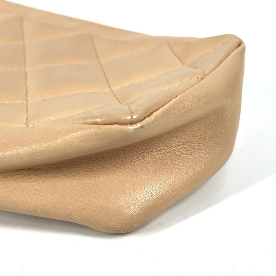 CHANEL シャネル CC ココマーク ロゴ メイクポーチ 化粧ポーチ ペンケース  カンボンライン ポーチ ベージュ レディース【中古】 | CHANEL | 04