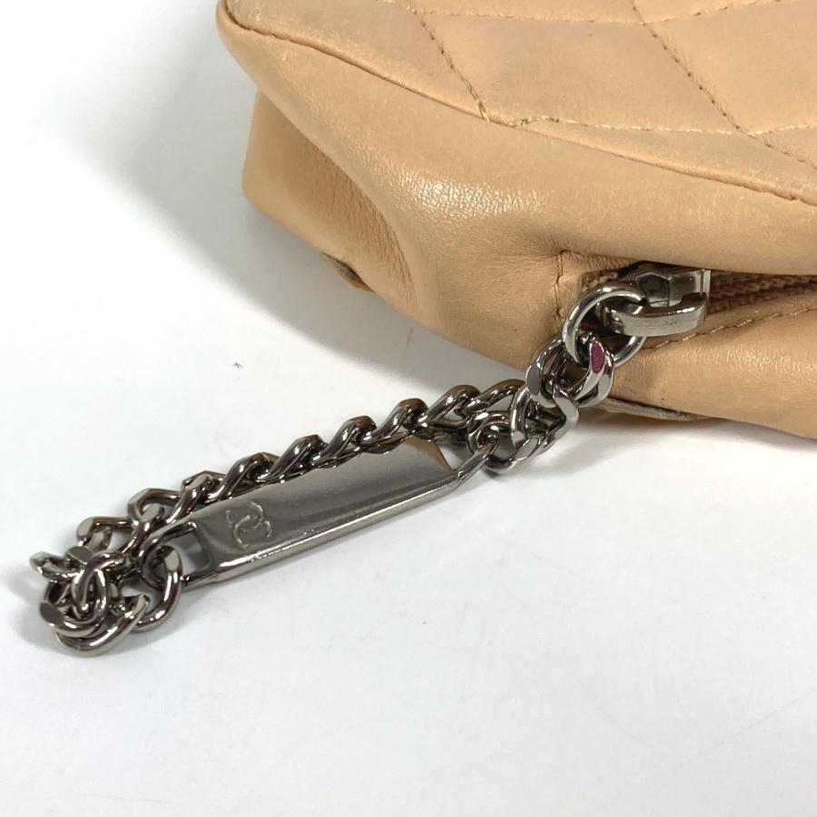 CHANEL シャネル CC ココマーク ロゴ メイクポーチ 化粧ポーチ ペンケース  カンボンライン ポーチ ベージュ レディース【中古】 | CHANEL | 08