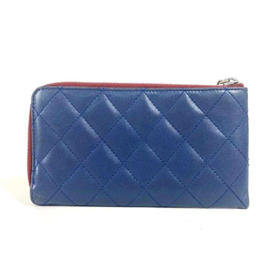 CHANEL シャネル L字ファスナー マトラッセ キルティング ウォレット CC ココマーク ロゴ 長財布 ブルー ユニセックス【中古】 | CHANEL | 01