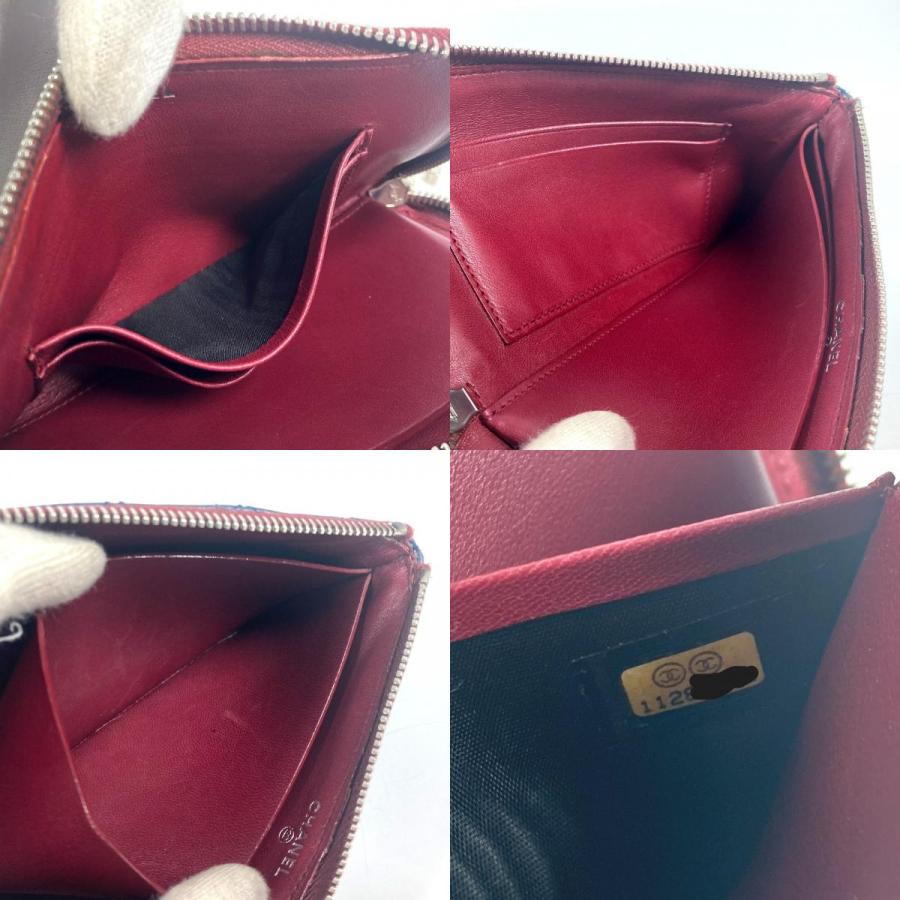 CHANEL シャネル L字ファスナー マトラッセ キルティング ウォレット CC ココマーク ロゴ 長財布 ブルー ユニセックス【中古】 | CHANEL | 09