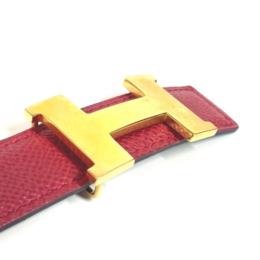 HERMES エルメス Hベルト コンスタンス ミニ 細ベルト アクセサリー バックル ベルト レッド×ネイビー レディース【中古】 | HERMES | 06