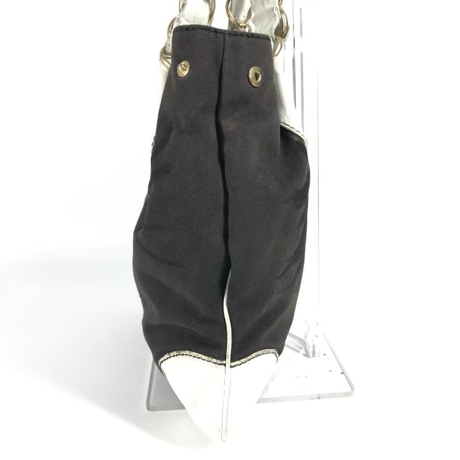 CHANEL シャネル CC ココマーク バイカラー 肩掛け トートバッグ Wチェーンバッグ ショルダーバッグ ブラック レディース【中古】 | CHANEL | 03