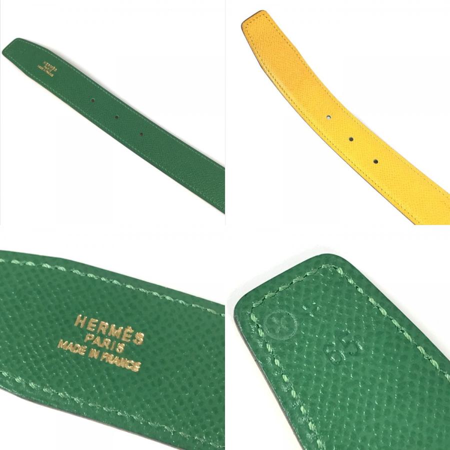 HERMES エルメス Hベルト バックルベルト アクセサリー ヴィンテージ ベルト イエロー レディース【中古】 | HERMES | 08