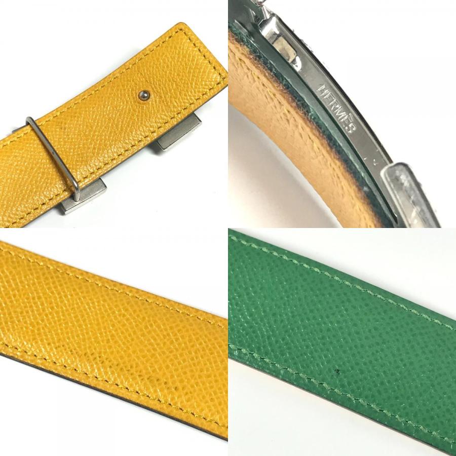 HERMES エルメス Hベルト バックルベルト アクセサリー ヴィンテージ ベルト イエロー レディース【中古】 | HERMES | 09
