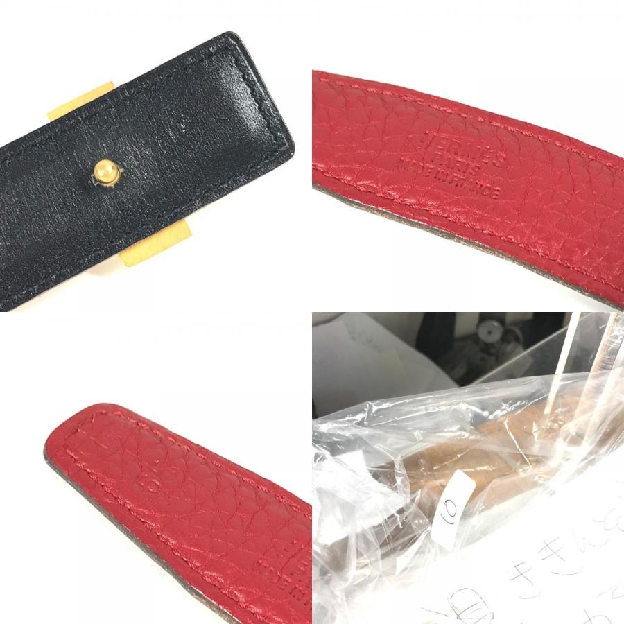 HERMES エルメス Hベルト H ベルト コンスタンス ボトムス用ベルト ベルト レッド×ブラック レディース【中古】 | HERMES | 08