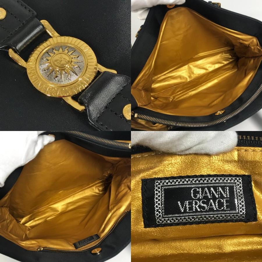 VERSACE ヴェルサーチ ロゴ サンバースト カバン トートバッグ チェーン 肩掛け ヴィンテージ ショルダーバッグ ブラック 【中古】 |  | 08