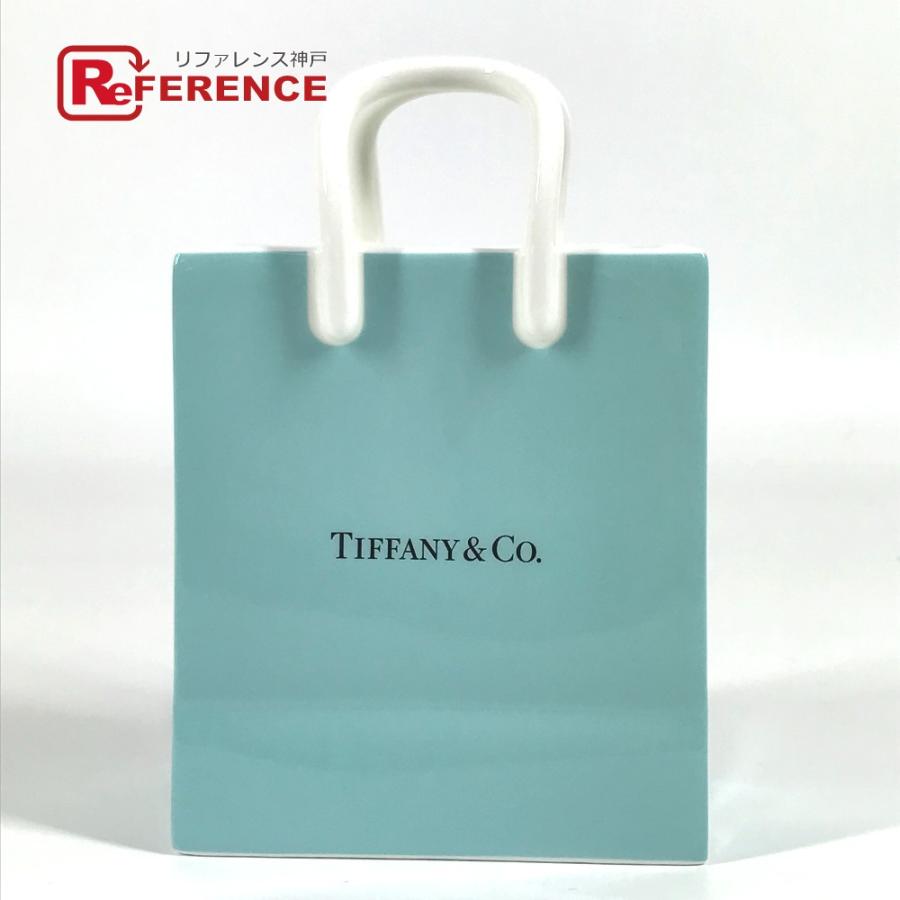 未使用 TIFFANY&Co. ティファニー ショッピングバッグ型 ロゴ 雑貨 インテリア オブジェ 置物 ボックス 小物入れ ブルー 【中古】 | TIFFANY&Co.