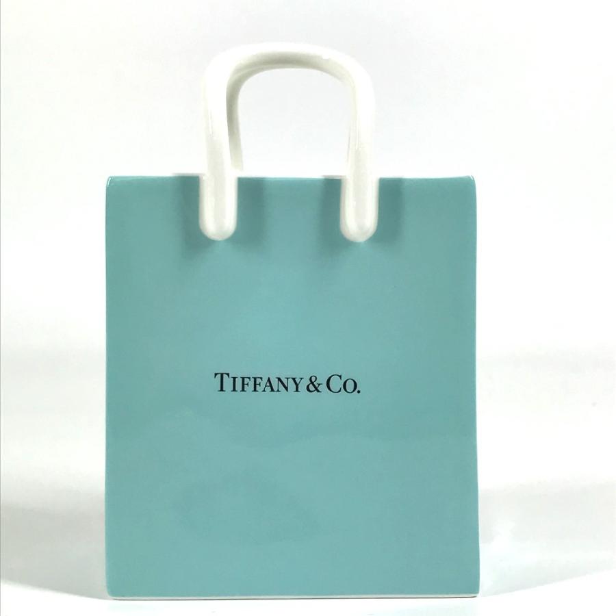 未使用 TIFFANY&Co. ティファニー ショッピングバッグ型 ロゴ 雑貨 インテリア オブジェ 置物 ボックス 小物入れ ブルー 【中古】 | TIFFANY&Co. | 01