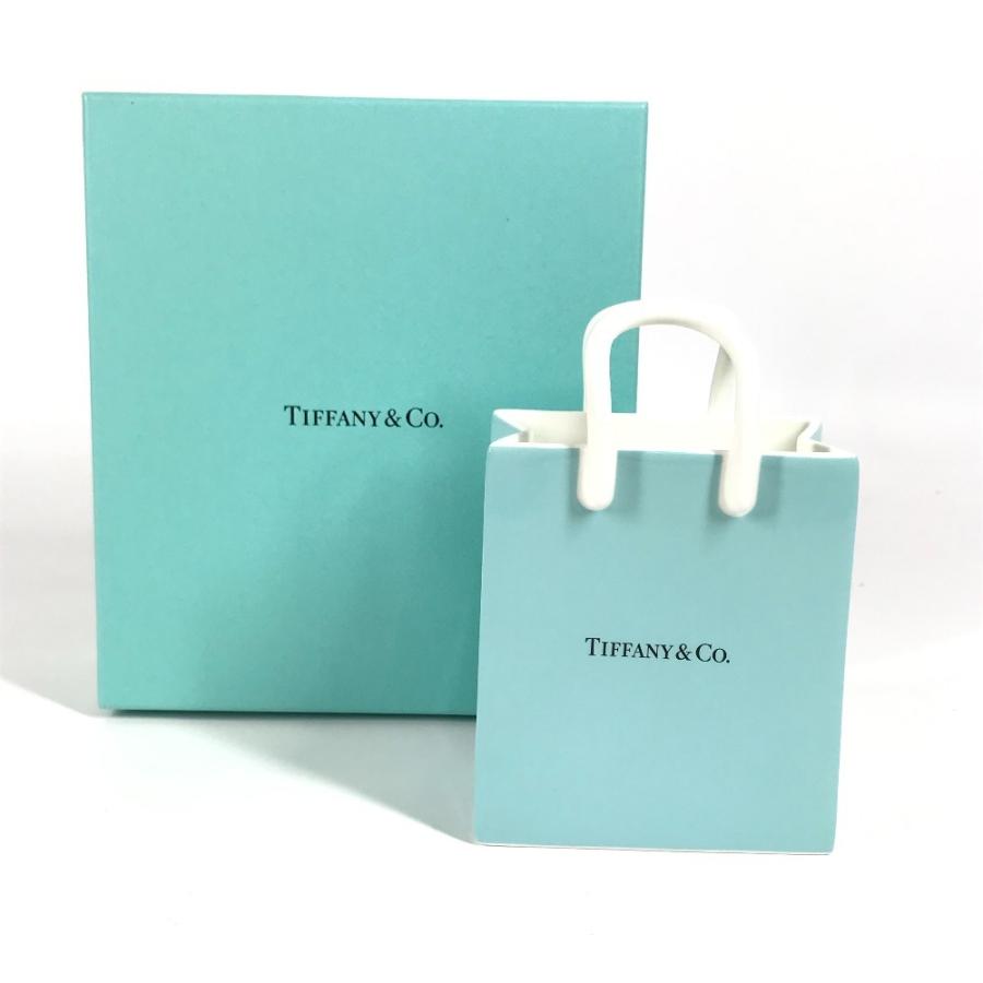 未使用 TIFFANY&Co. ティファニー ショッピングバッグ型 ロゴ 雑貨 インテリア オブジェ 置物 ボックス 小物入れ ブルー 【中古】 | TIFFANY&Co. | 09