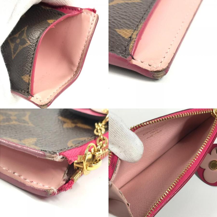 LOUIS VUITTON ルイヴィトン M67494 ポルトカルト・ジップ フラワーチャーム 小銭入れ 財布 モノグラム コインケース ピンク【中古】 | LOUIS VUITTON | 08