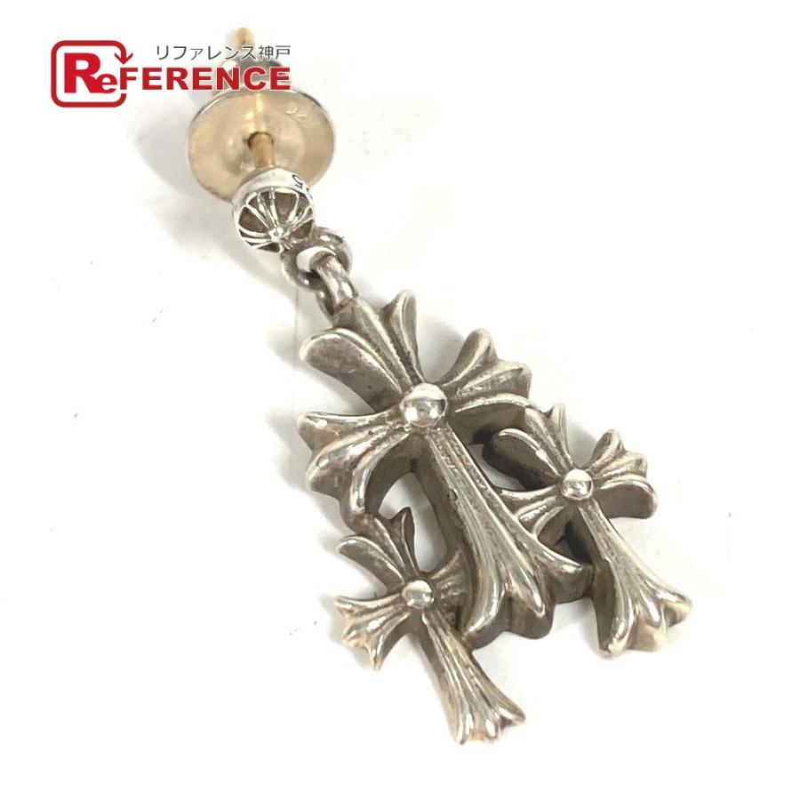 CHROME HEARTS クロムハーツ 3 CH CROSS DROP トリプルCHクロス アクセサリー スリークロス ピアス シルバー 【中古】 | 