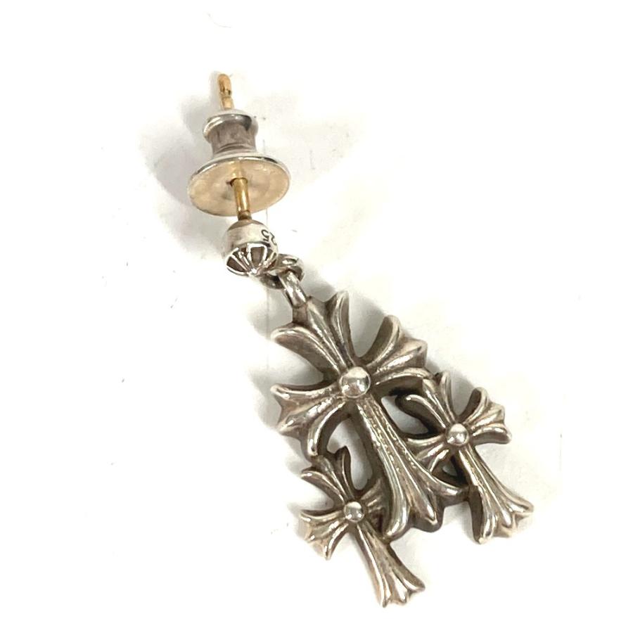 CHROME HEARTS クロムハーツ 3 CH CROSS DROP トリプルCHクロス アクセサリー スリークロス ピアス シルバー 【中古】 |  | 01