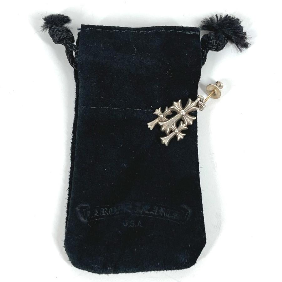 CHROME HEARTS クロムハーツ 3 CH CROSS DROP トリプルCHクロス アクセサリー スリークロス ピアス シルバー 【中古】 |  | 06