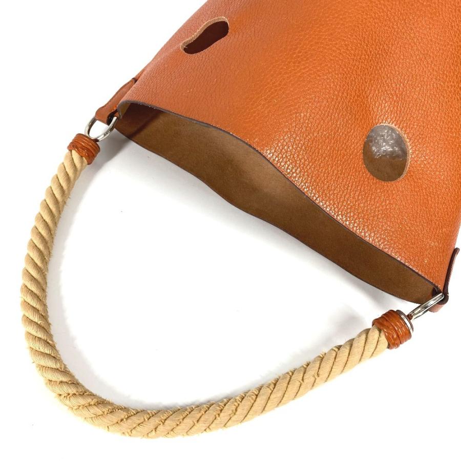 HERMES エルメス マンジョワールMM  バケツ型 ロープハンドル カバン 肩掛け ハンドバッグ ショルダーバッグ オレンジ【中古】 | HERMES | 07