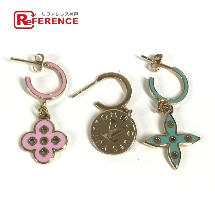 LOUIS VUITTON ルイヴィトン M66074 ブークル ドレイユ ルーピング チャーム モノグラム ピアス 3個セット アクセサリー 3つセット【中古】 | LOUIS VUITTON