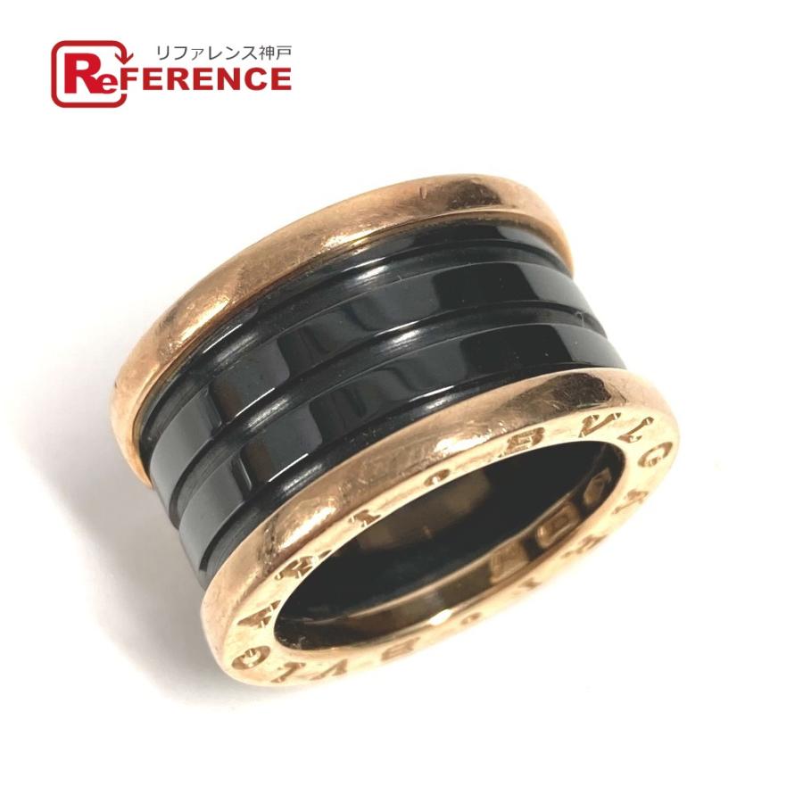 BVLGARI ブルガリ ビーゼロワン B-ZERO1 アクセサリー ゴールド 金 3バンド リング・指輪 ブラック ユニセックス【中古】 | BVLGARI