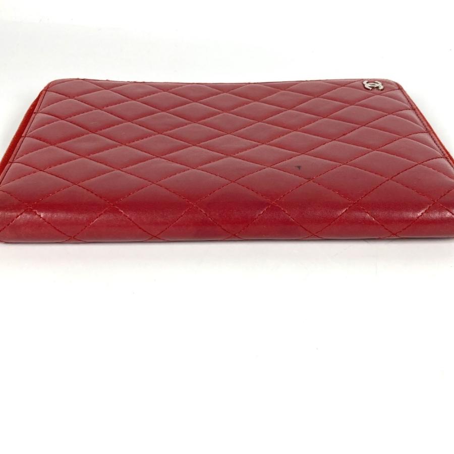 CHANEL シャネル CC ココマーク ロゴ キルティング ポーチ ラウンドファスナー アイパッドケース アップル apple  タブレット【中古】 | CHANEL | 05