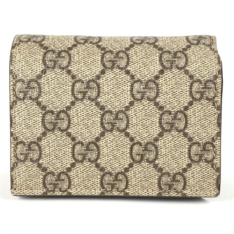 GUCCI グッチ 648848 ハート ロゴ コンパクトウォレット  GGスプリーム 2つ折り財布 ベージュ ユニセックス【中古】 | GUCCI | 01