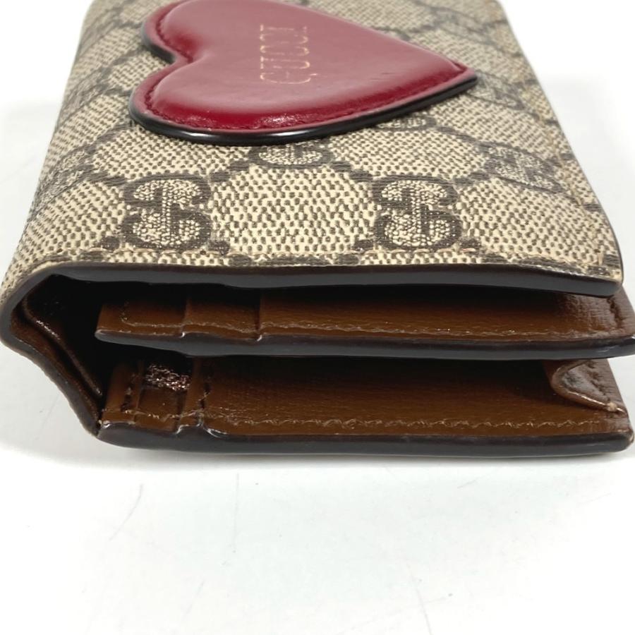 GUCCI グッチ 648848 ハート ロゴ コンパクトウォレット  GGスプリーム 2つ折り財布 ベージュ ユニセックス【中古】 | GUCCI | 02