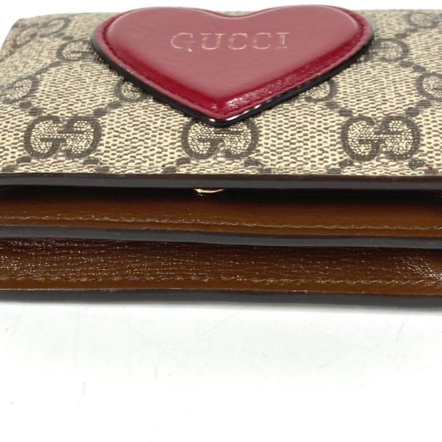 GUCCI グッチ 648848 ハート ロゴ コンパクトウォレット  GGスプリーム 2つ折り財布 ベージュ ユニセックス【中古】 | GUCCI | 04