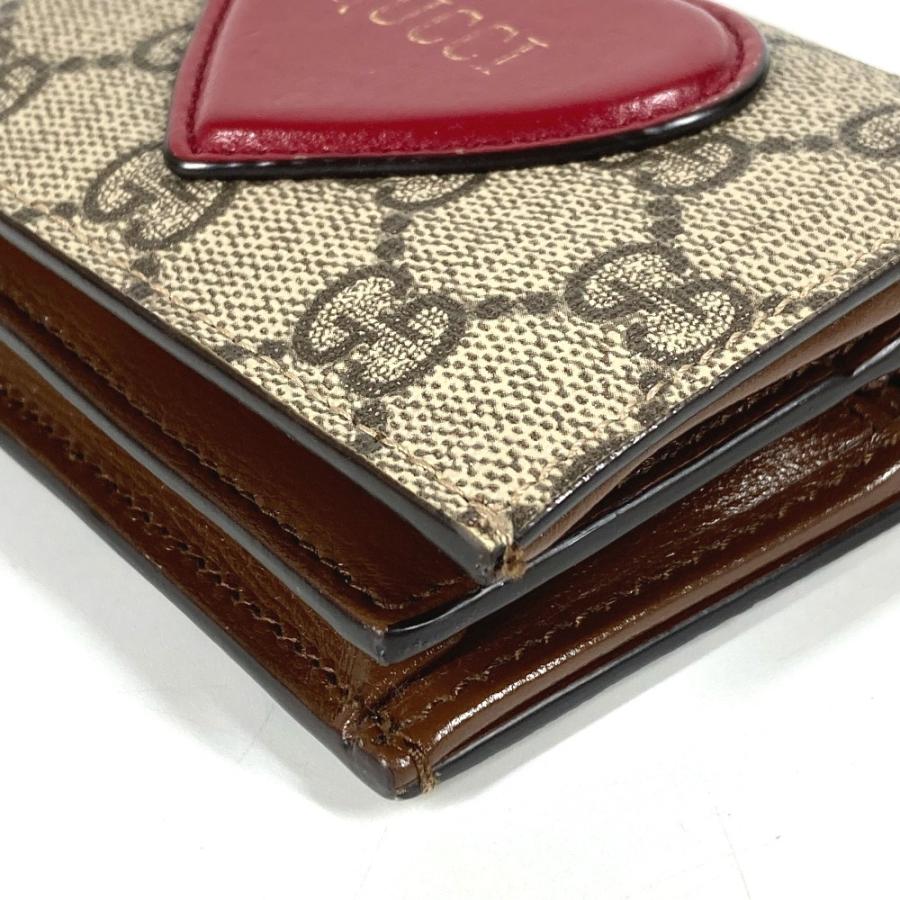 GUCCI グッチ 648848 ハート ロゴ コンパクトウォレット  GGスプリーム 2つ折り財布 ベージュ ユニセックス【中古】 | GUCCI | 05