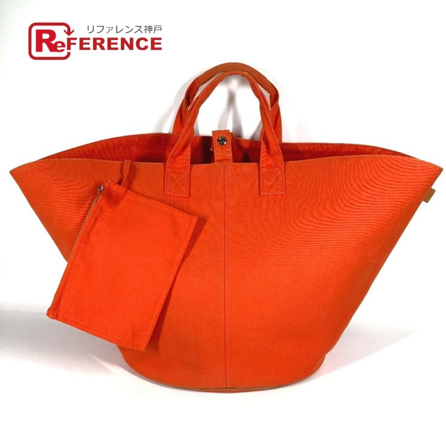 HERMES エルメス パニエドプラージュGM  トートバッグ ショルダーバッグ ポーチ付き ボストンバッグ ハンドバッグ オレンジ 【中古】 | HERMES