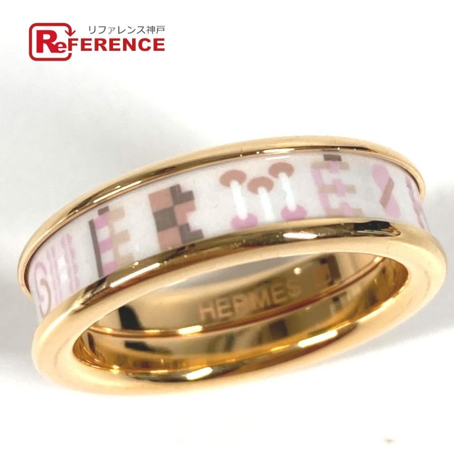 美品 HERMES エルメス リング 《エルメス・ブリコル》 PM アクセサリー リング・指輪 オーロラ ピンク×ホワイト ユニセックス【中古】 | HERMES