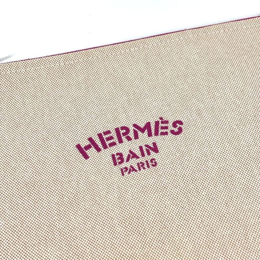 美品 HERMES エルメス ヨッティングGM ヨッティング GM クラッチバッグ カバン メイクポーチ マルチポーチ ポーチ ピンク【中古】 | HERMES | 06
