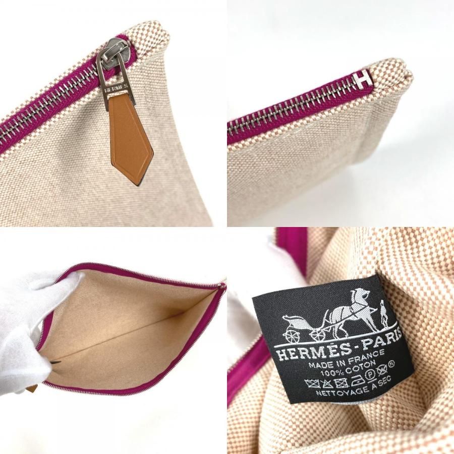 美品 HERMES エルメス ヨッティングGM ヨッティング GM クラッチバッグ カバン メイクポーチ マルチポーチ ポーチ ピンク【中古】 | HERMES | 08